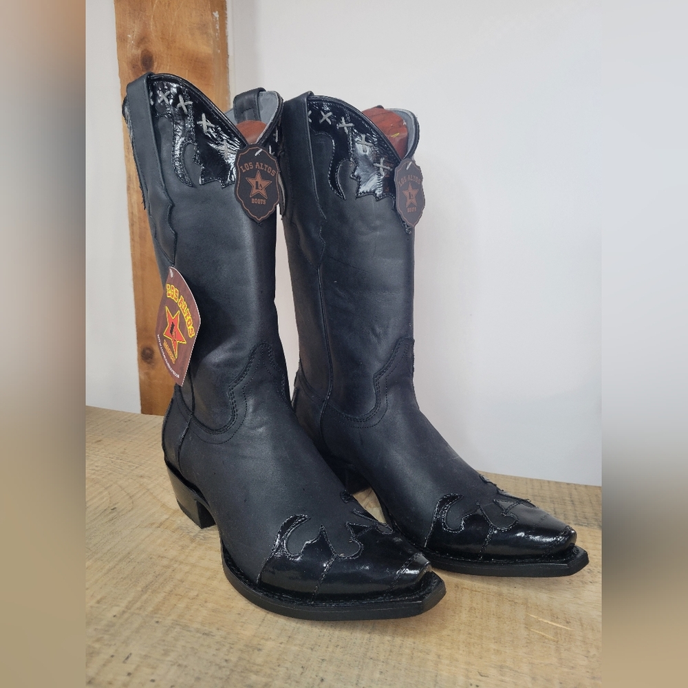 WOMEN’S LOS ALTOS SNIP TOE EEL and LEATHER BOOTS 8.5
